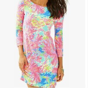 Lilly Pulitzer Sophie dress size Large in Multi Palm Beach Coral NWT.